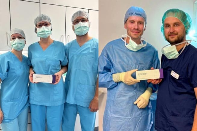 Medizinische Fachkräfte rund um PD Dr. med. Isaak Fischinger und Dr. med. Simo Murovski präsentieren Horizon Go